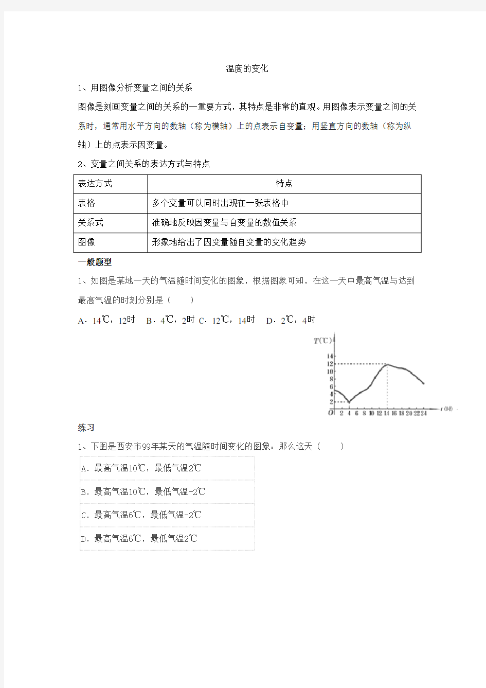 温度的变化