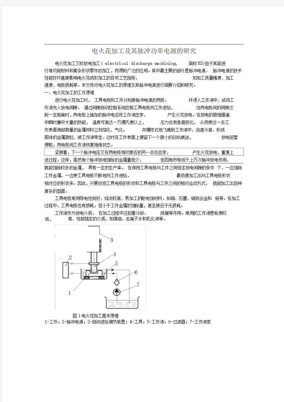 电火花加工用脉冲电源