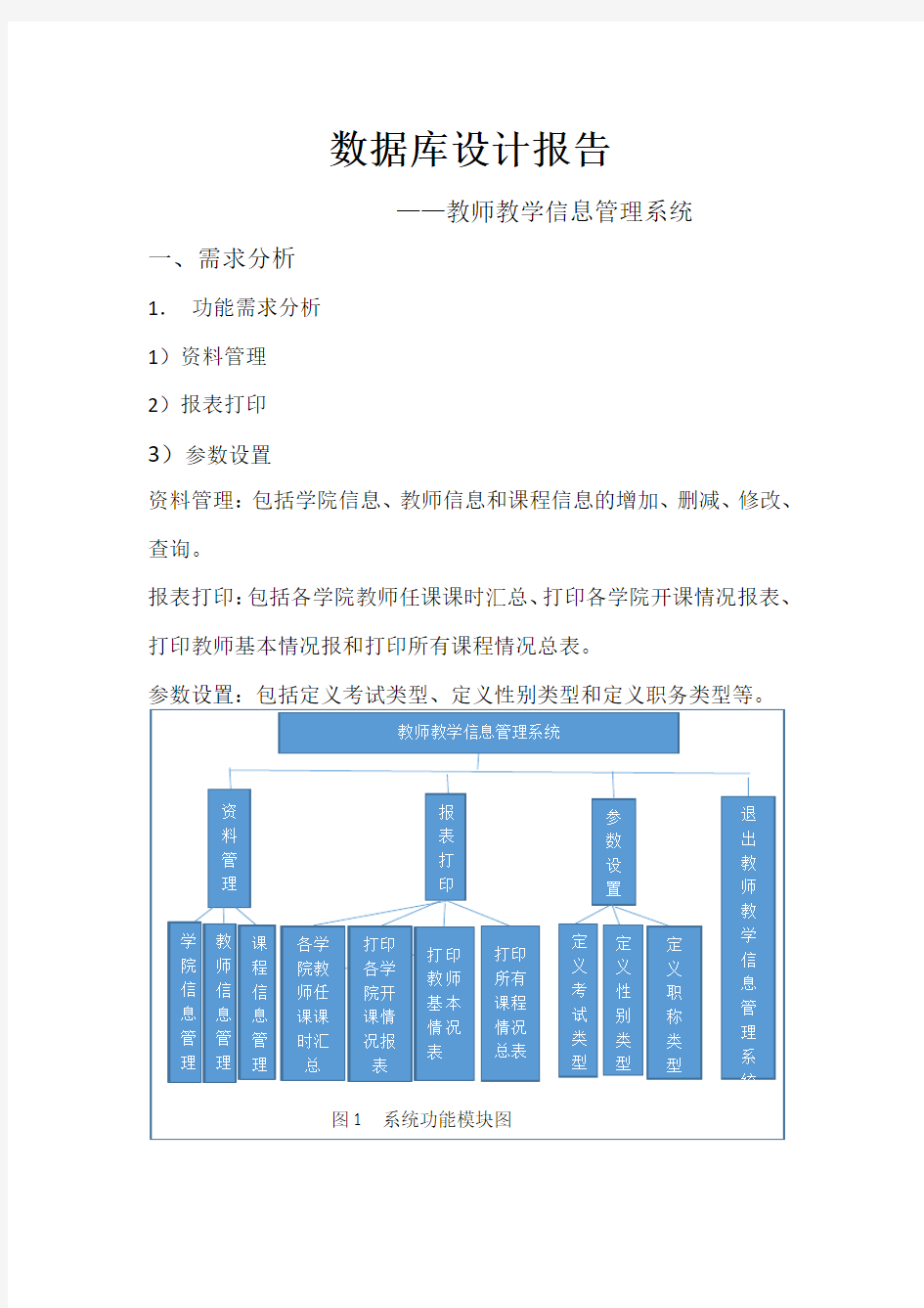 数据库设计——教师教学信息管理系统