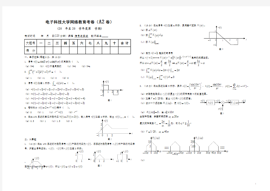 《信号与系统》自测题2(含参考答案)