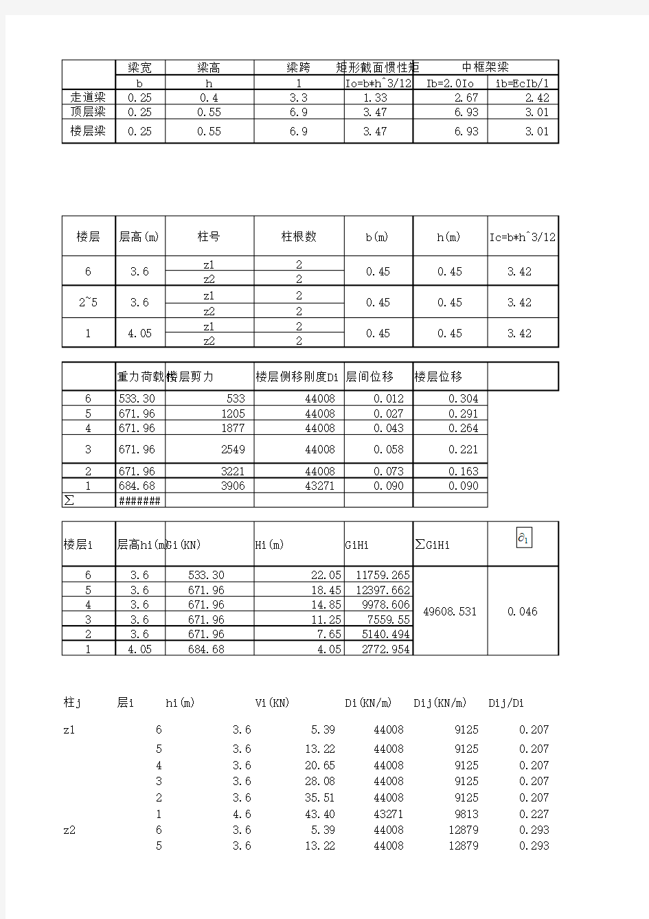 风荷载内力计算