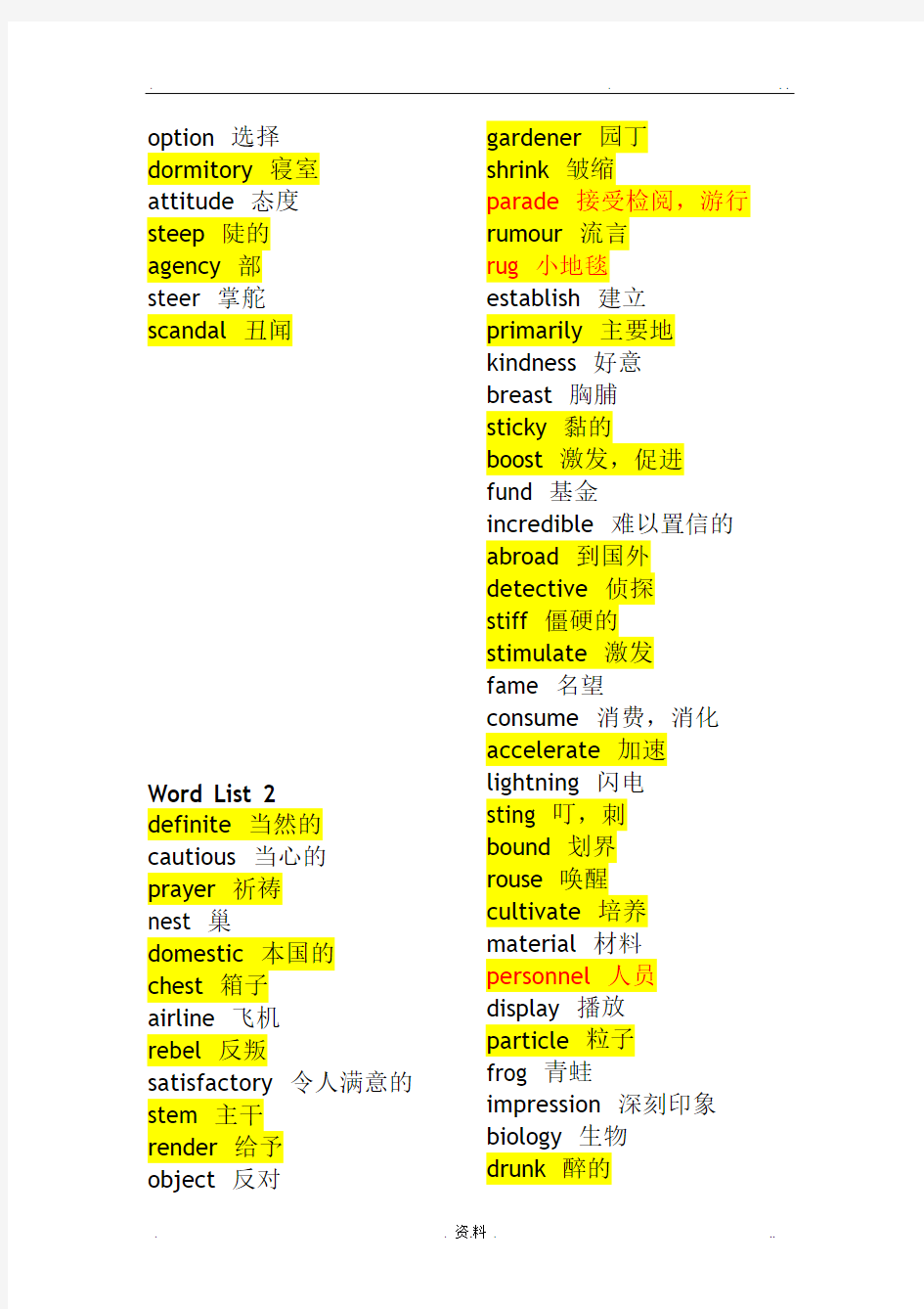 四级词汇词根+联想记忆法(乱序版)