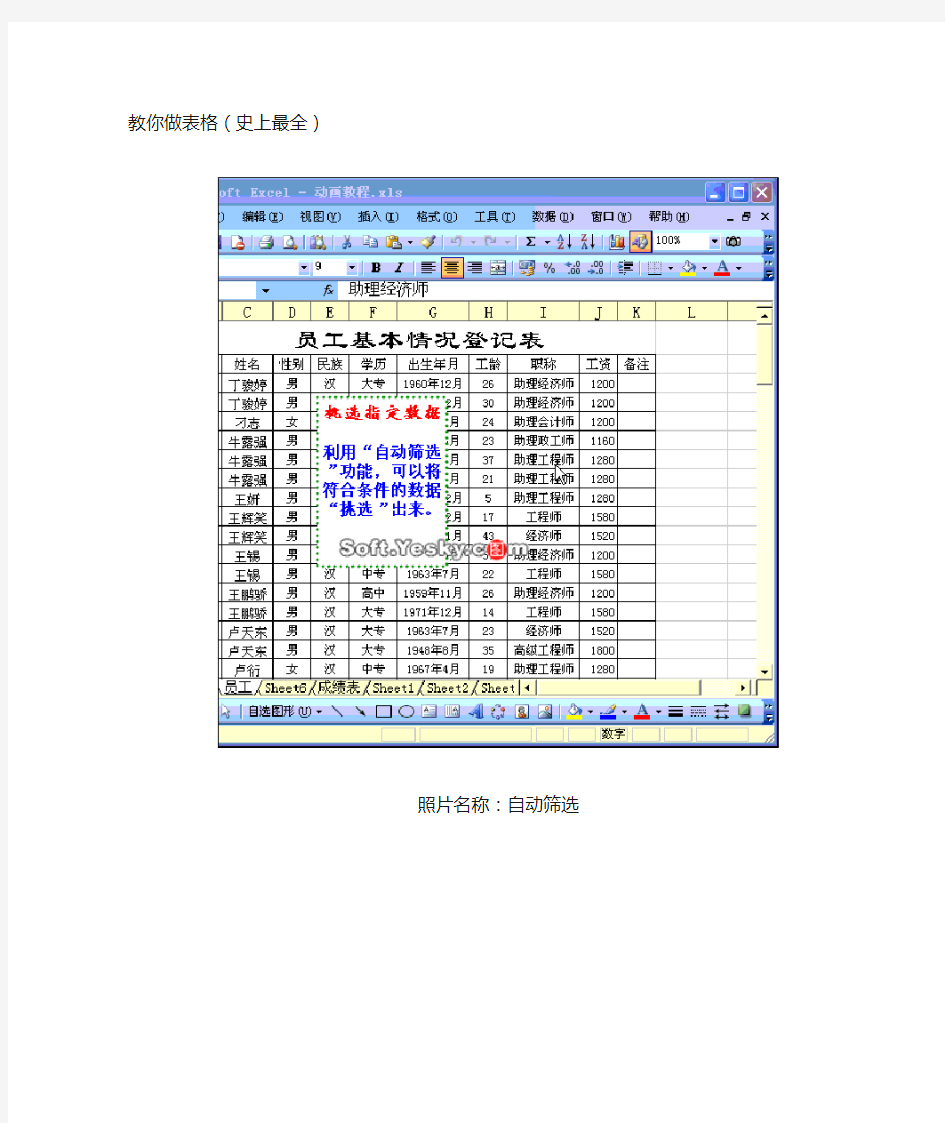 EXCEL教程大全(教你做表格)