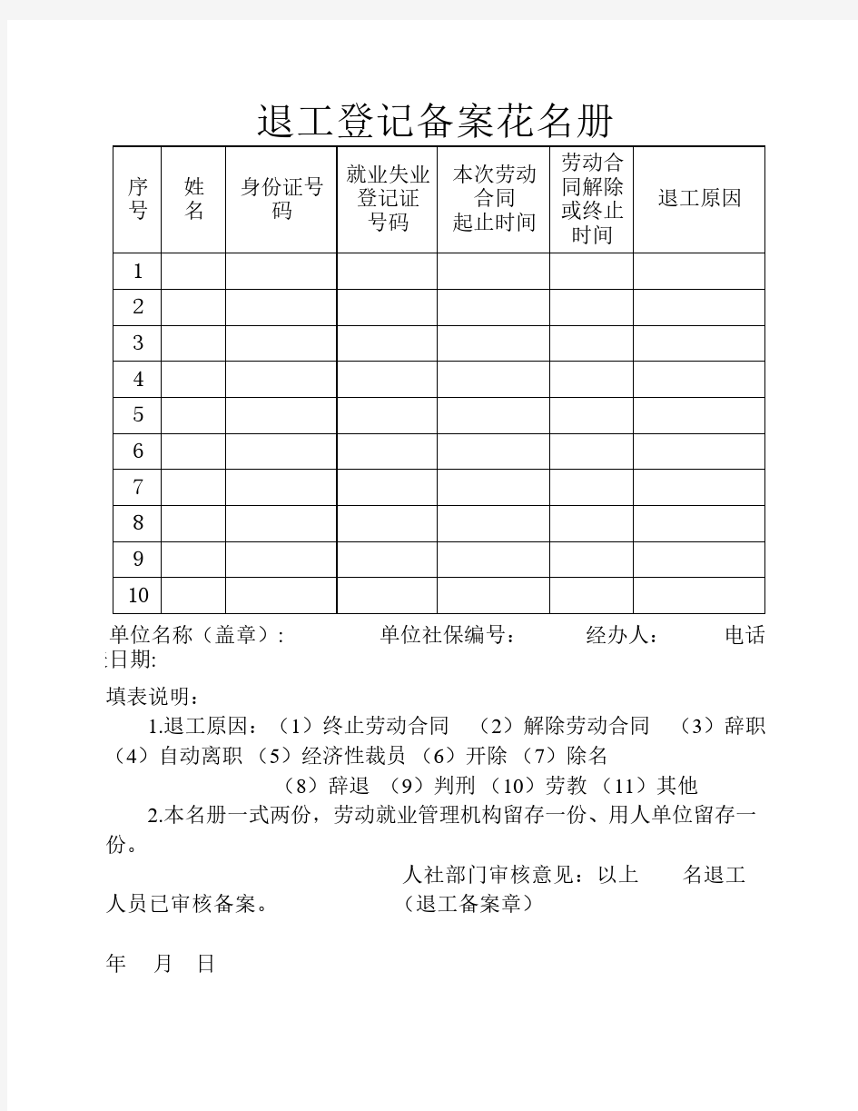 镇江市退工登记备案花名册