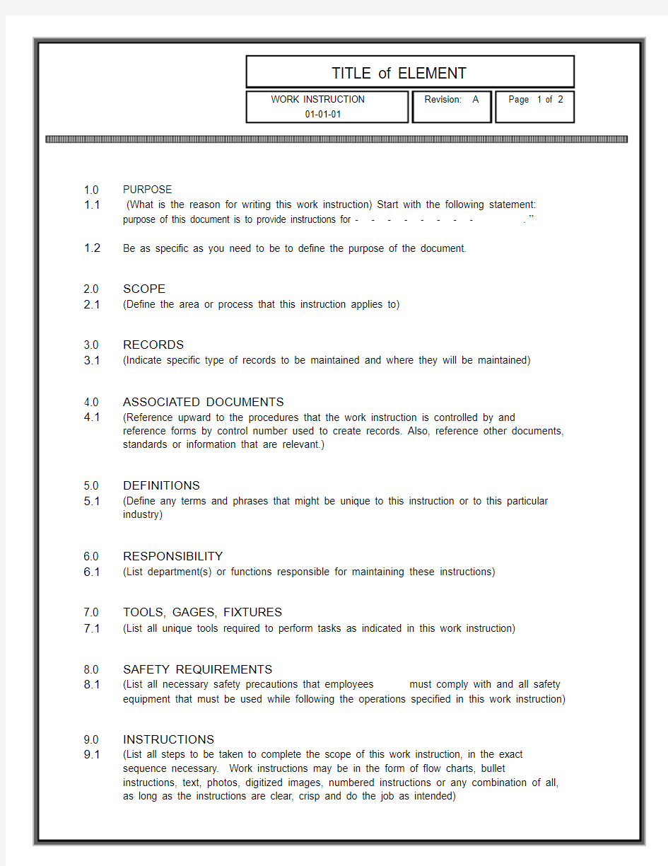 workinstructiontemplate作业指导书模板英文版