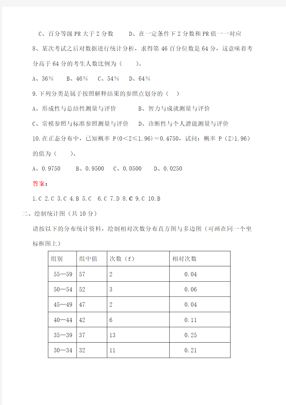 福师 考试批次《教育统计与测量评价》复习题及参考答案