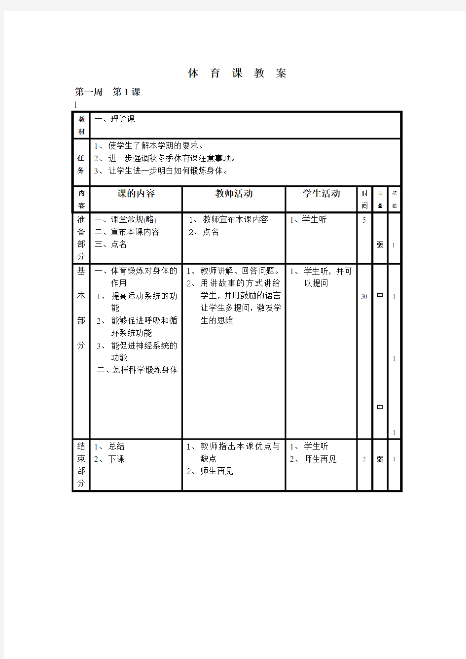 (完整版)小学五六年级体育全套的教案