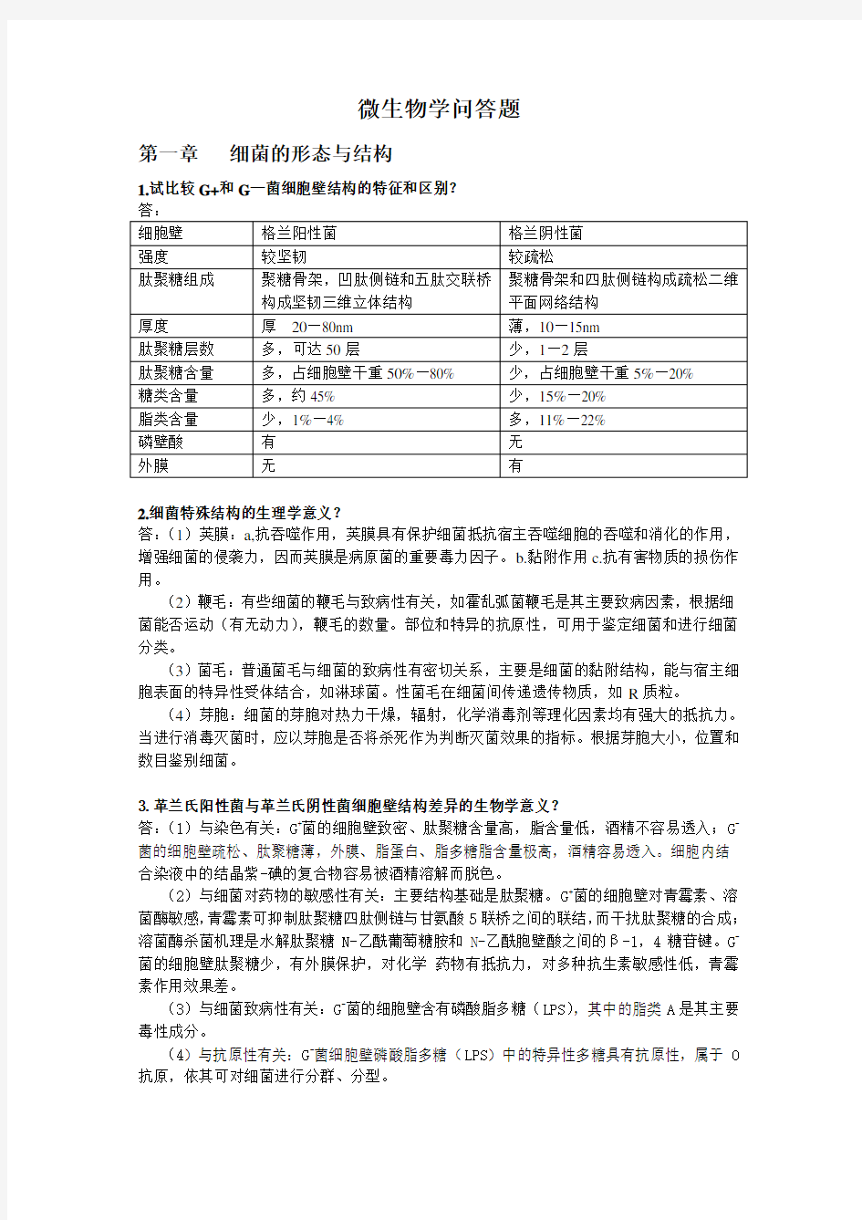 微生物问答题及答案