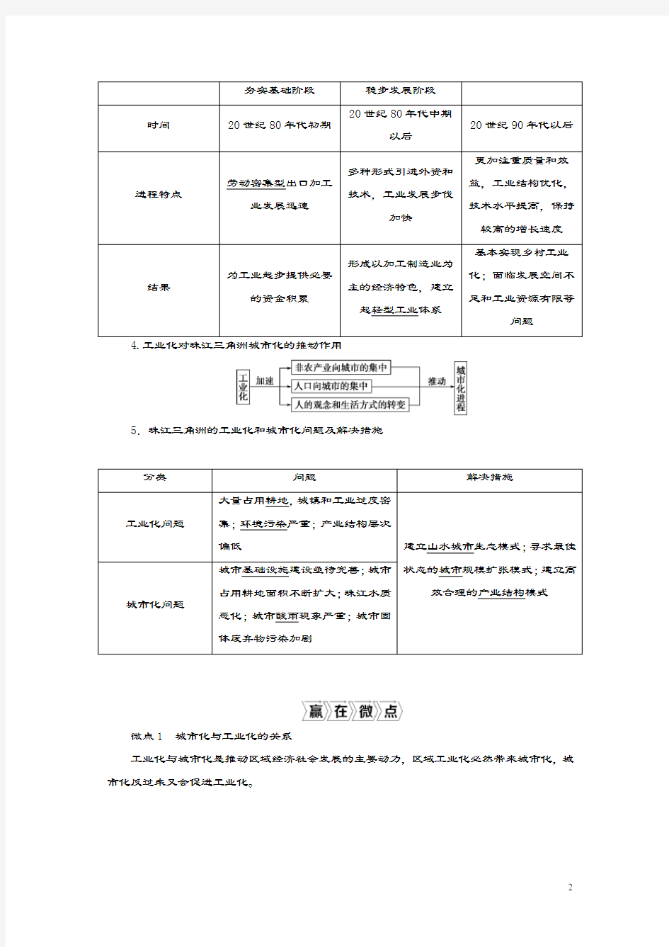 (选考)2021版新高考地理一轮复习第十章区域可持续发展第40讲区域工业化与城市化进程——以珠江三角洲为例