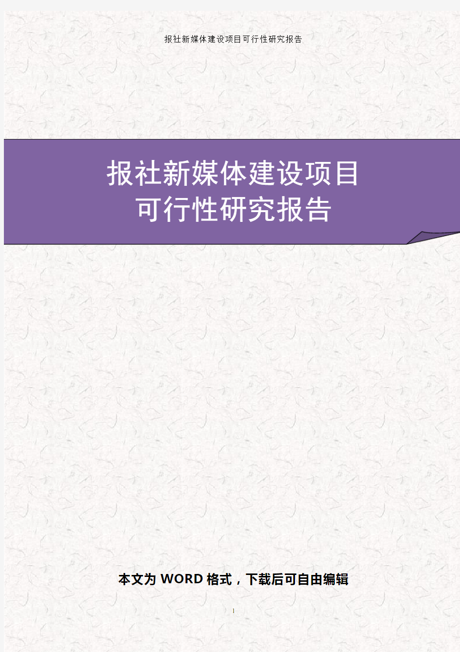 报社新媒体建设项目可行性研究报告