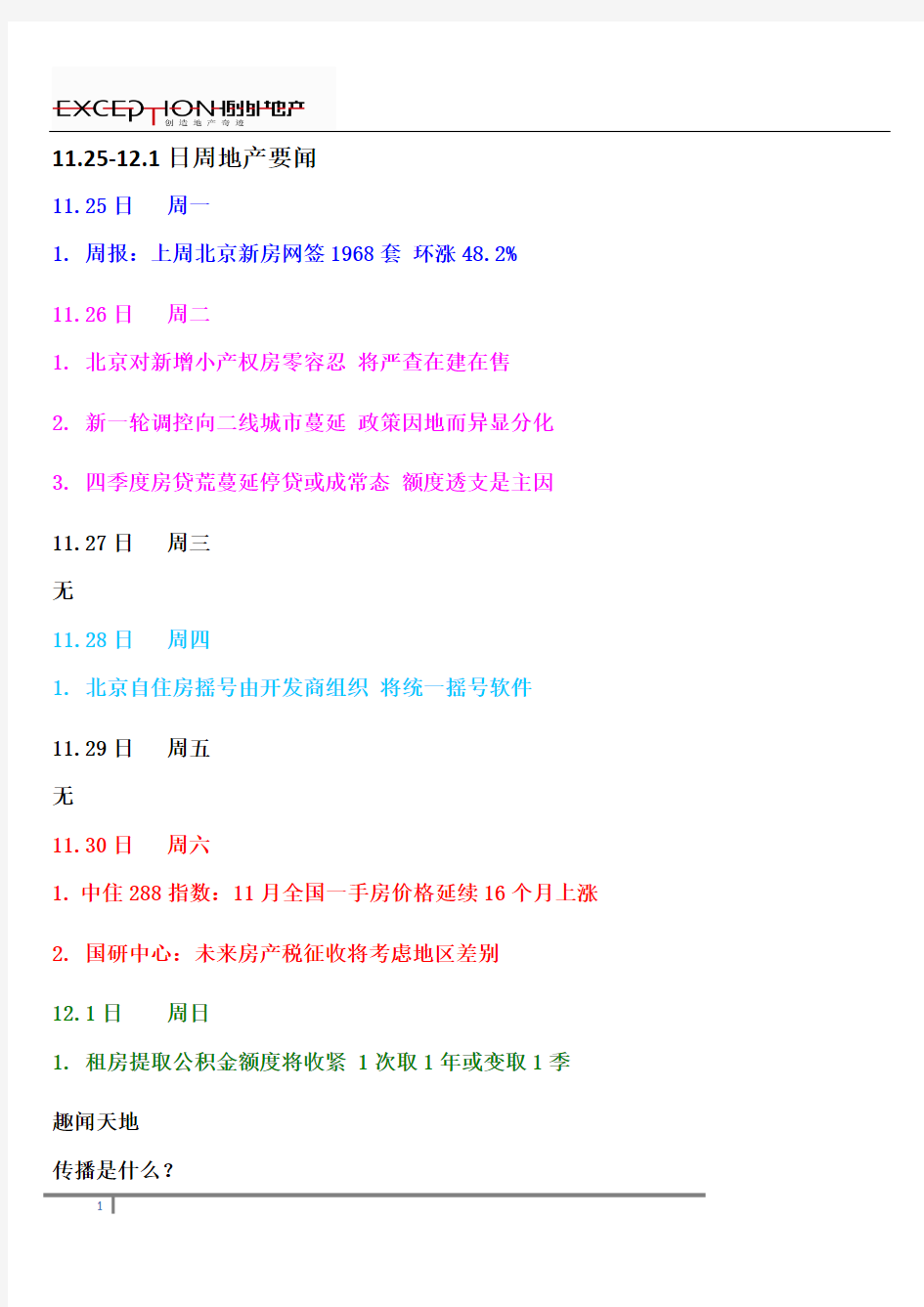 2013.11.25-12.1日周地产要闻(北京)1