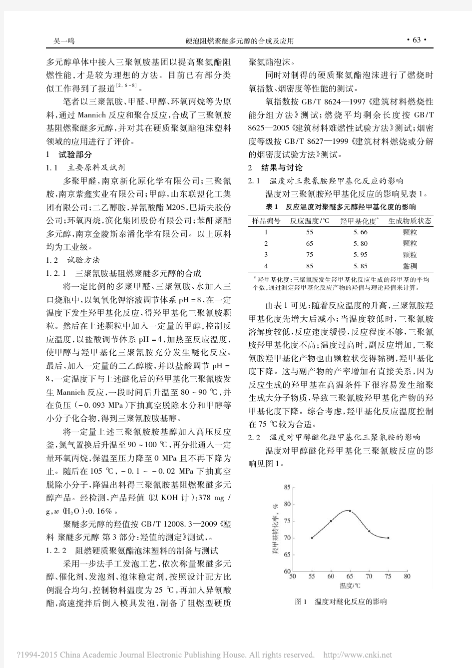 硬泡阻燃聚醚多元醇的合成及应用_吴一鸣