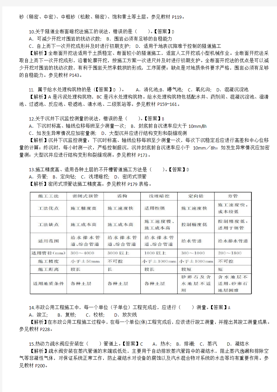 2014年一级建造师《市政实务》真题及答案解析(整理)