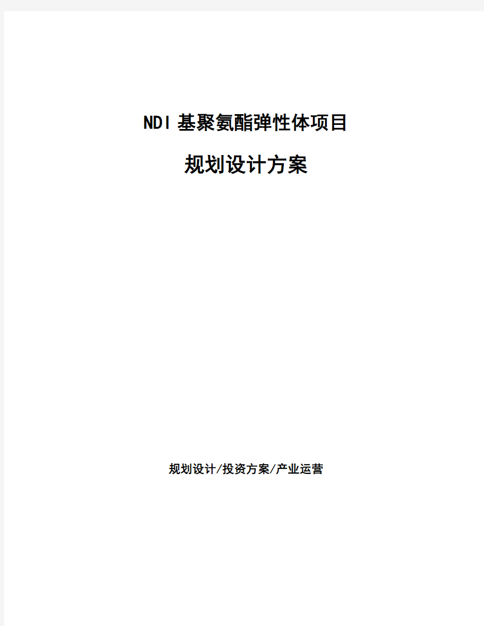 NDI基聚氨酯弹性体项目规划设计方案 (1)