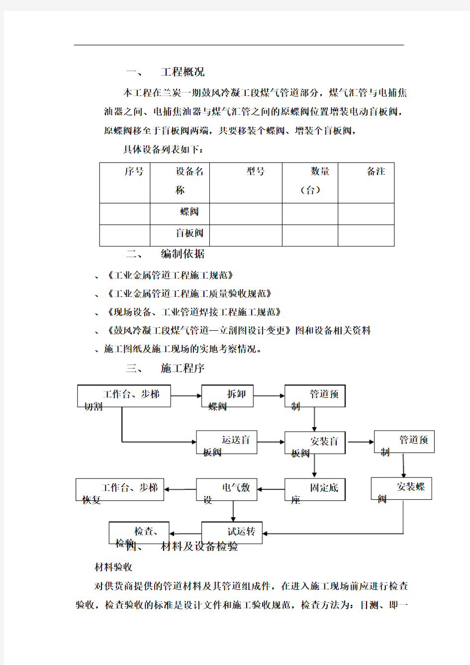 阀门安装施工工艺(工程部)