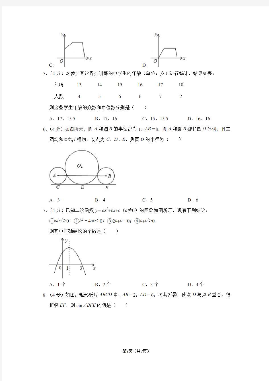 2016年福建省福州一中自主招生考试数学试卷