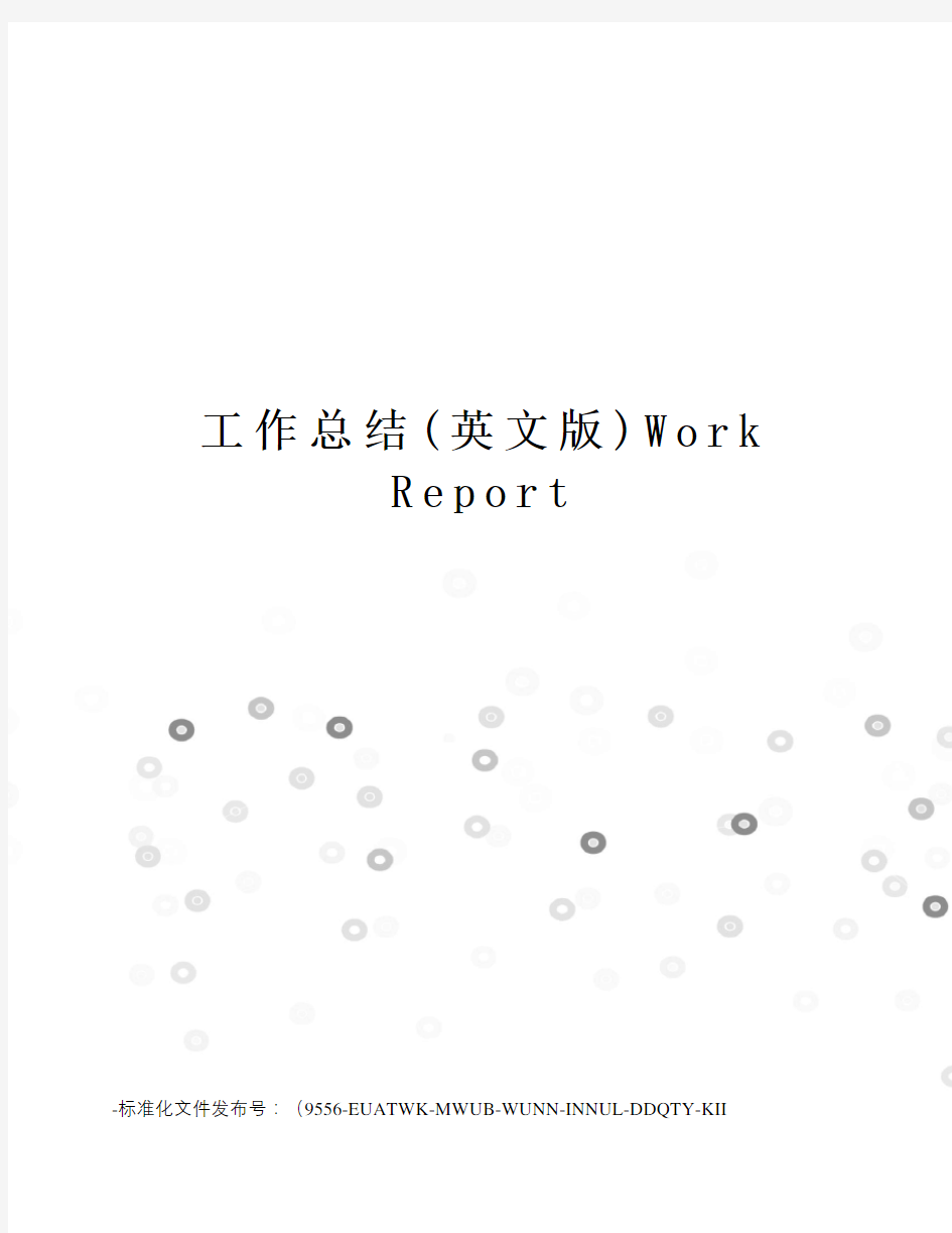 工作总结(英文版)workreport