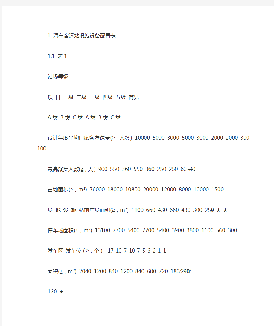 客运站建设标准