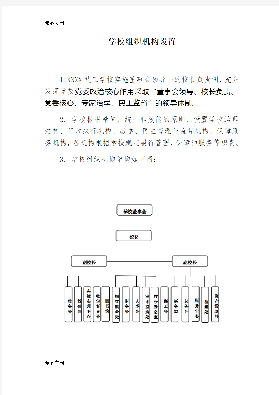 学校组织机构设置教学内容