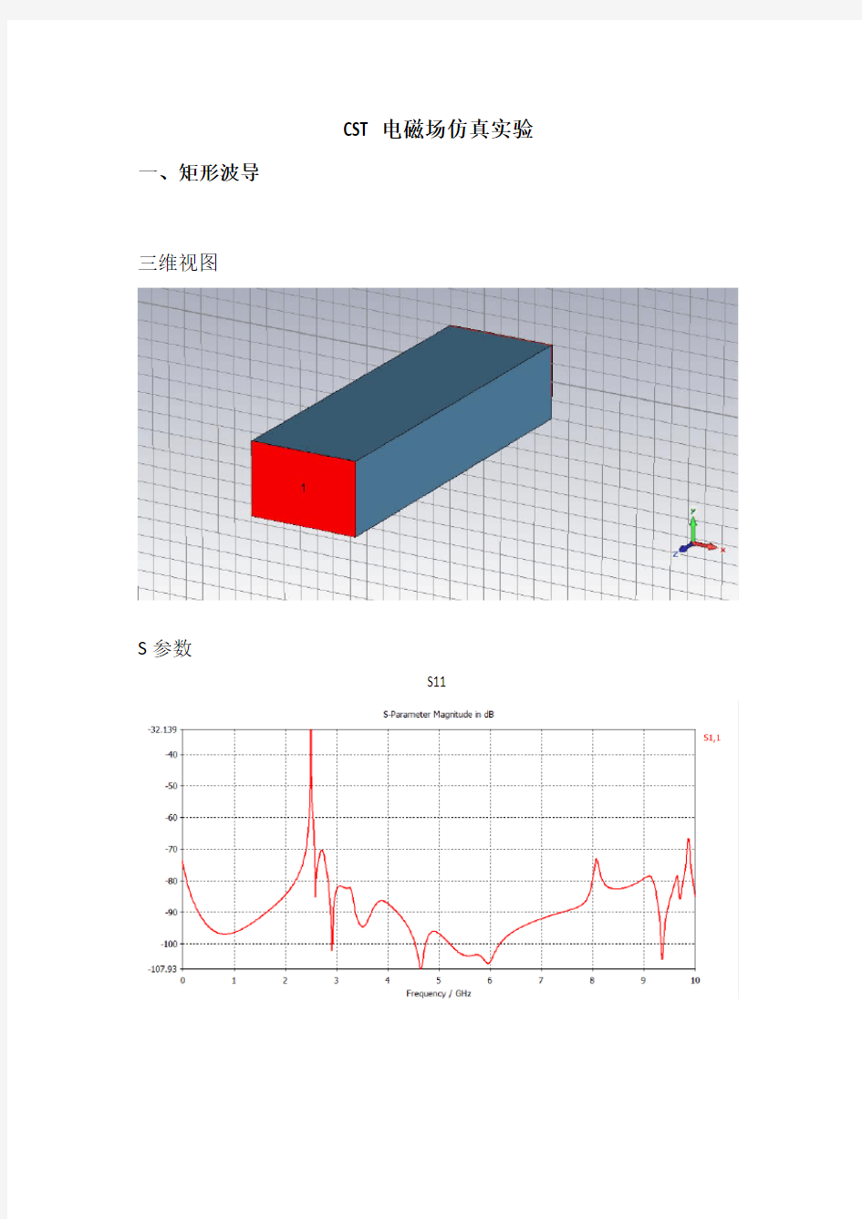 cst电磁场仿真实验报告