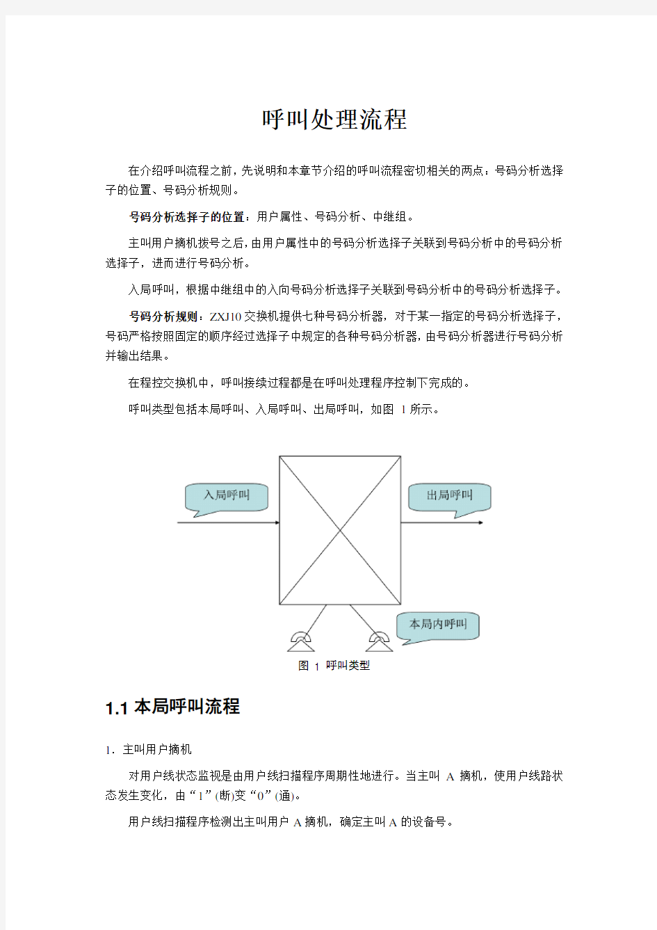 掌握呼叫处理流程