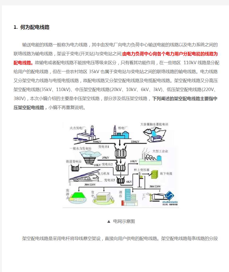 10kV 架空配电线路基本组成及杆上设备详解