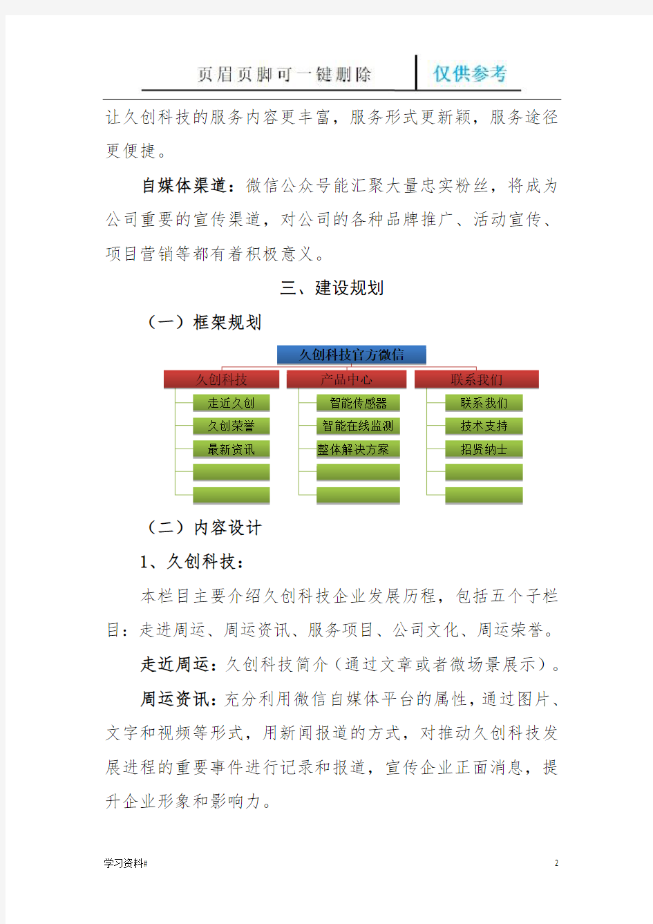 微信公众平台建设方案(借鉴材料)