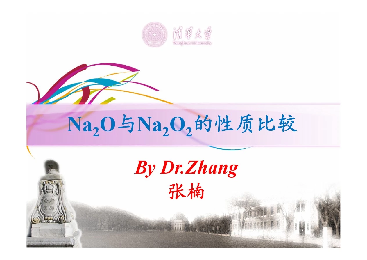 天津市耀华中学张楠老师—Na2O与Na2O2的性质比较