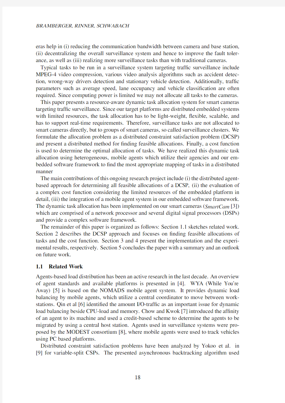 A Mobile Agent-based System for Dynamic Task Allocation in Clusters of Embedded Smart Camer