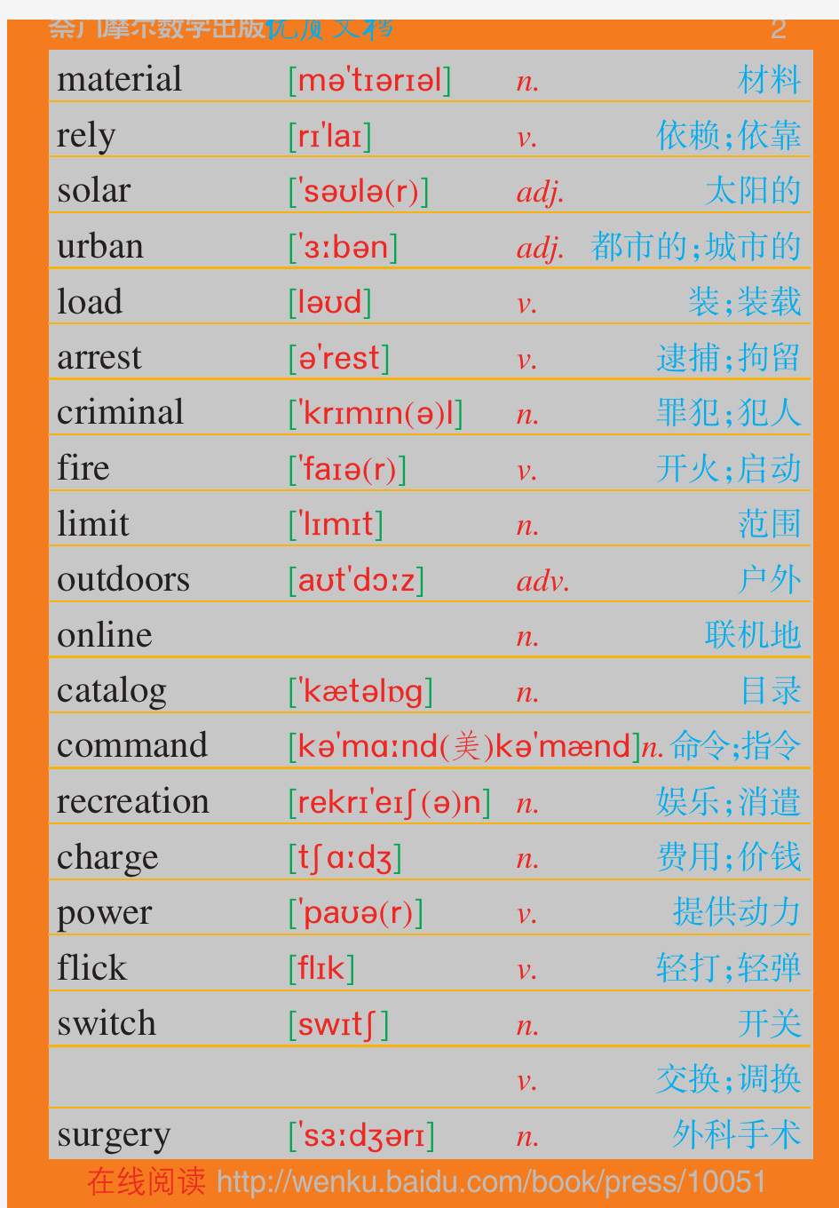 高中英语词汇表(外研社·必修4)