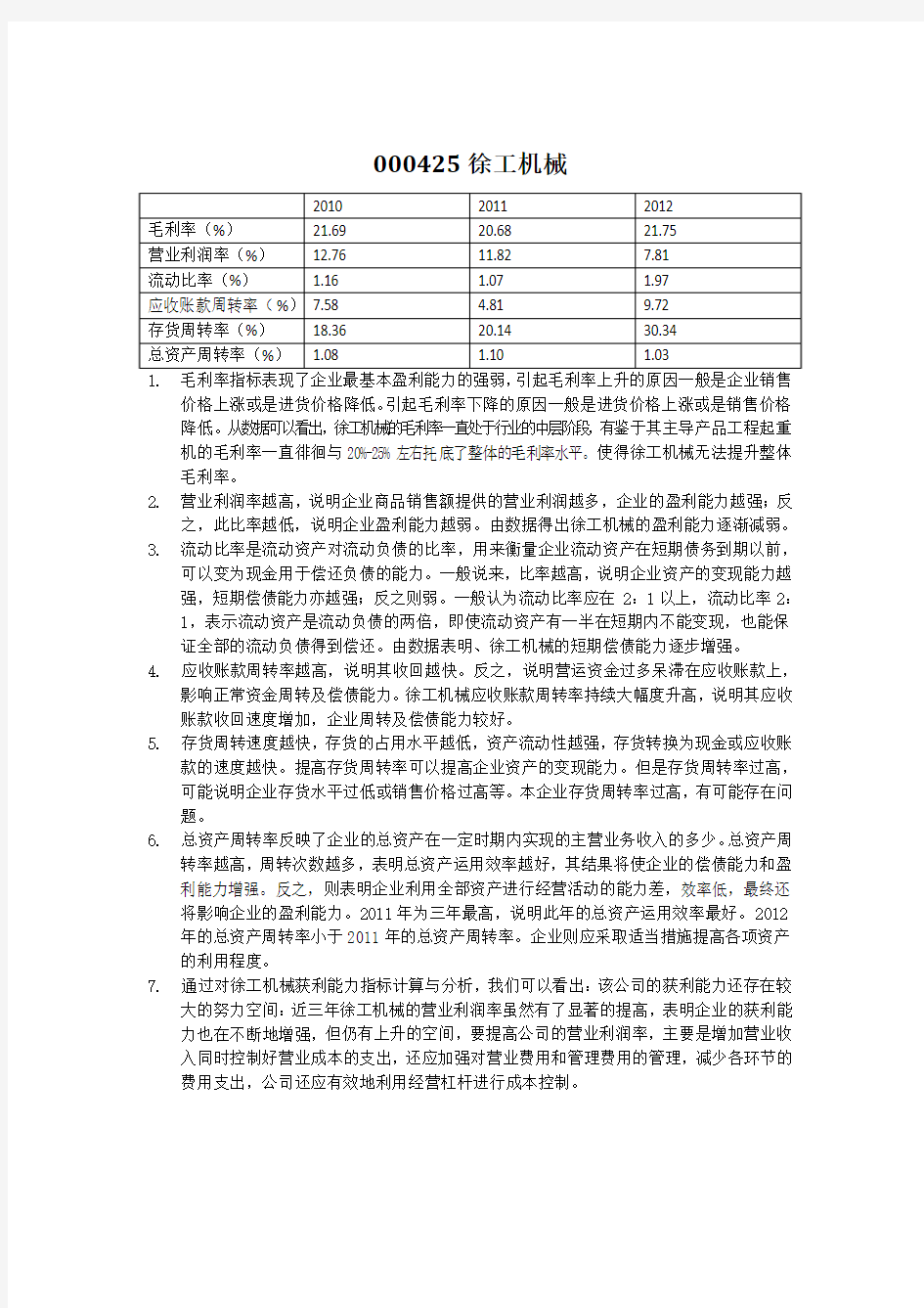 财务报表分析