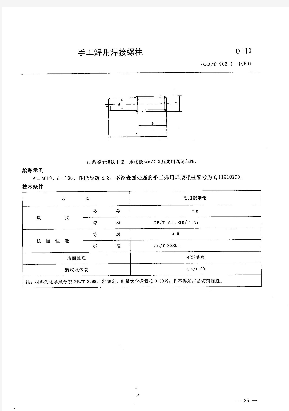 Q110-手工焊用焊接螺柱