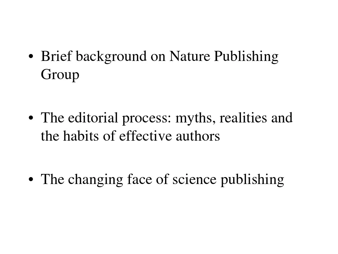 Publishing in Natureand the Naturejournals