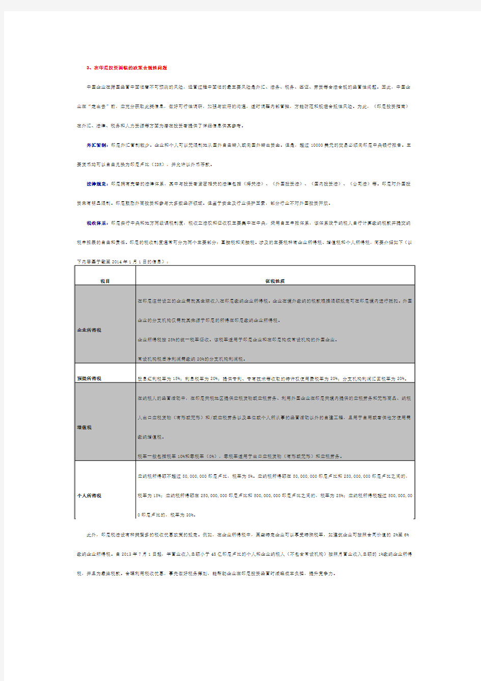 在印尼投资面临的政策合规性问题