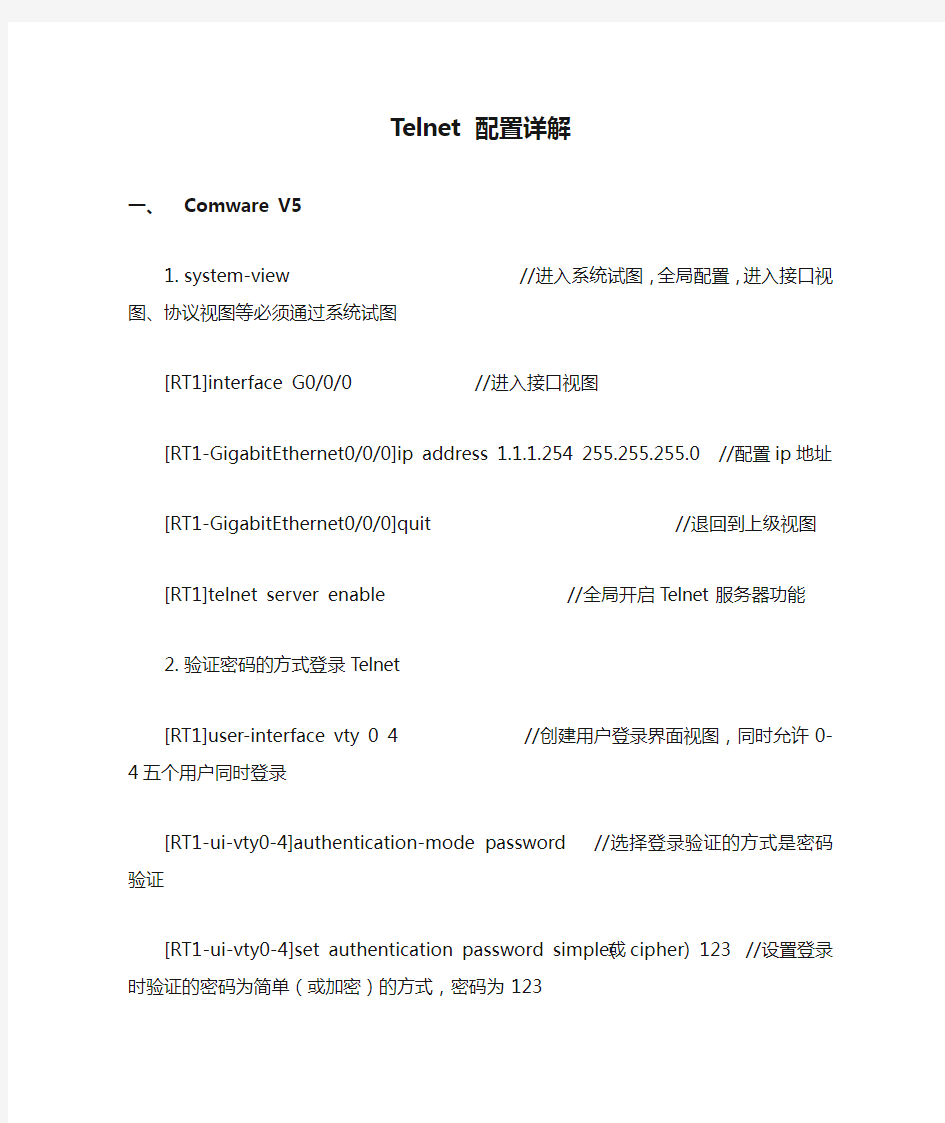 Telnet 配置详解