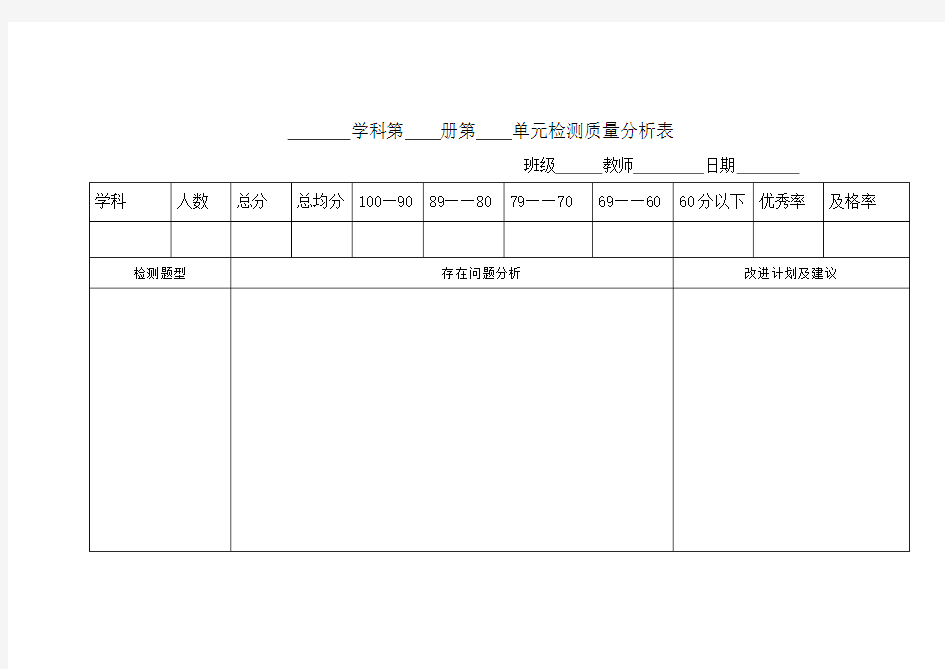 小学教学质量分析表