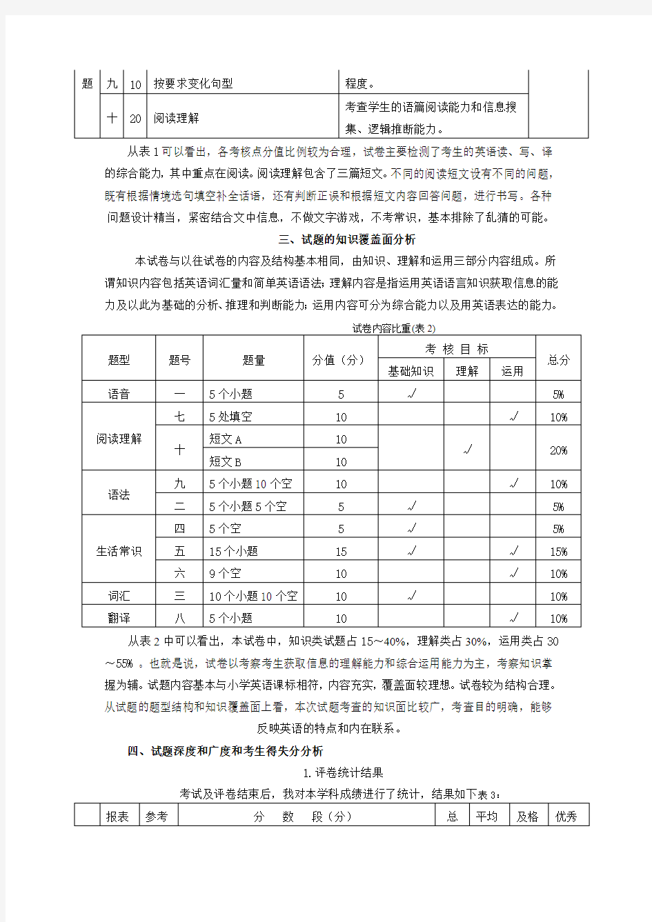 第一学期期末质量检测