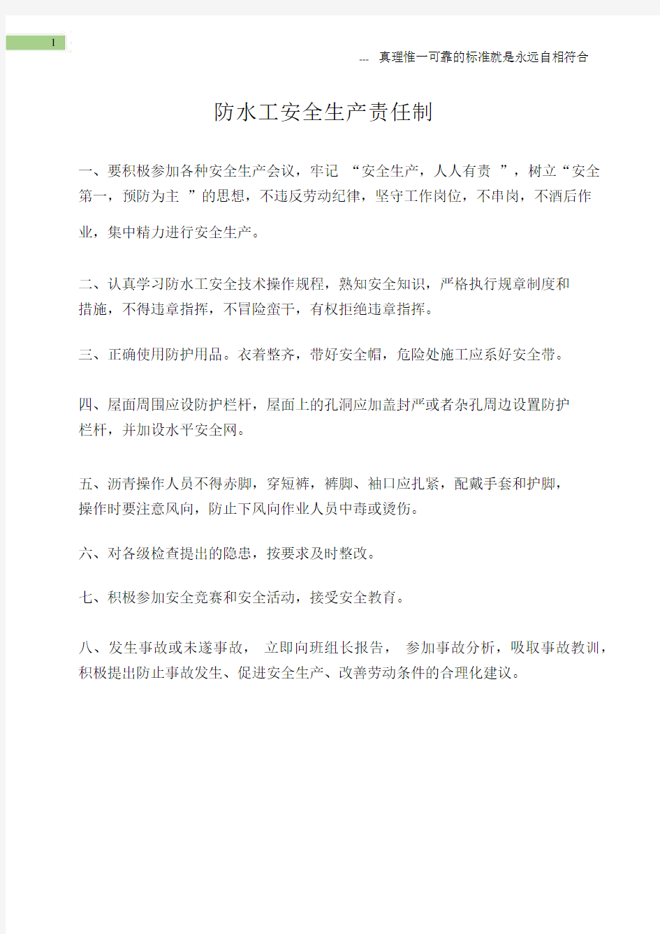 (通用安全)防水工安全生产责任制.docx