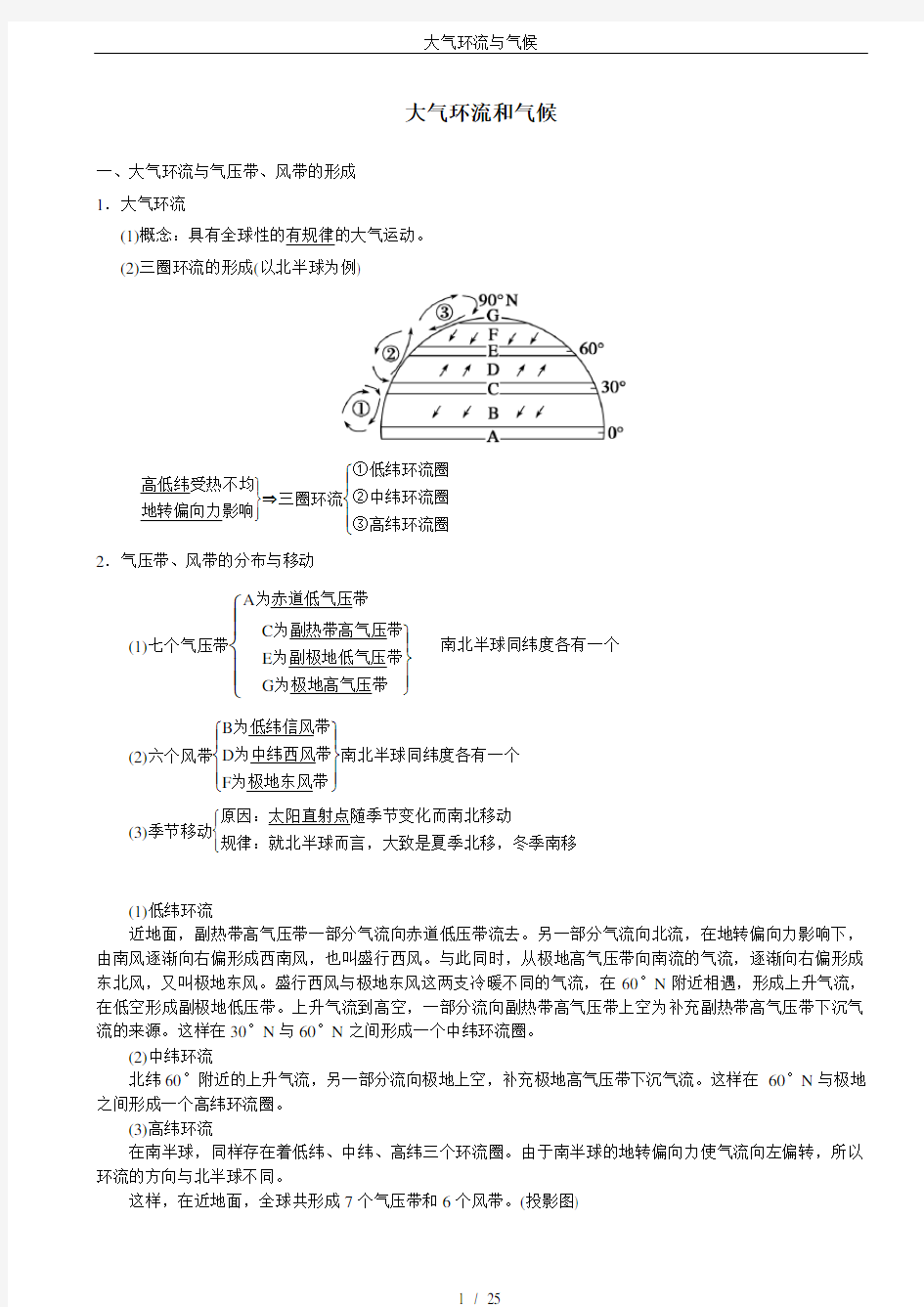 大气环流与气候