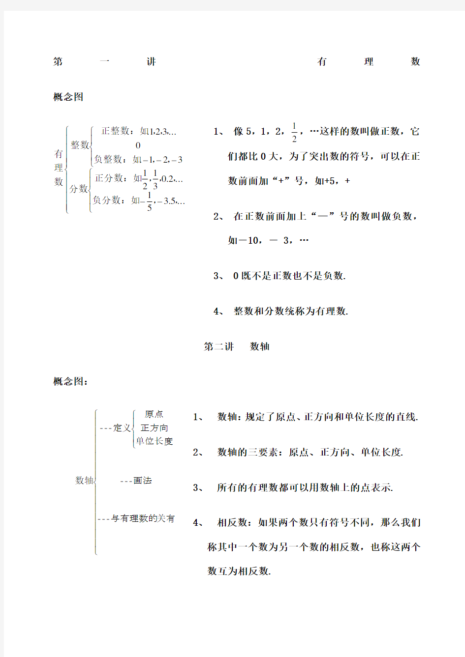 人教版七年级数学上册课本全部内容