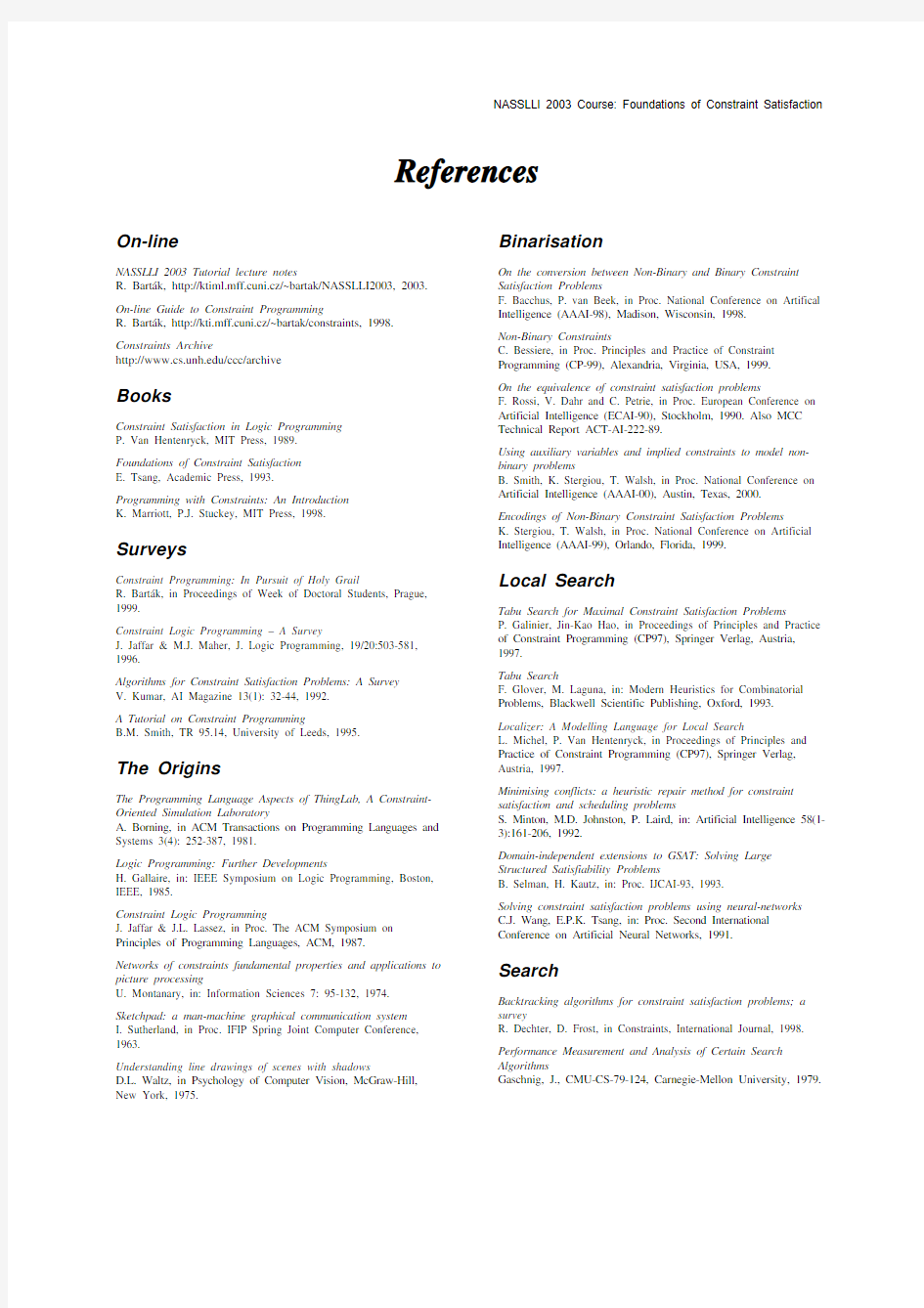 Books Constraint Satisfaction in Logic Programming