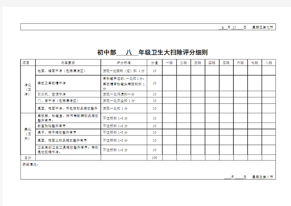 大扫除评分表(1)