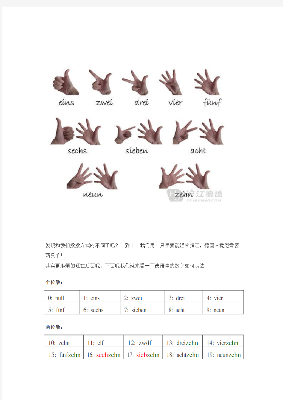 让人抓狂的德语数字