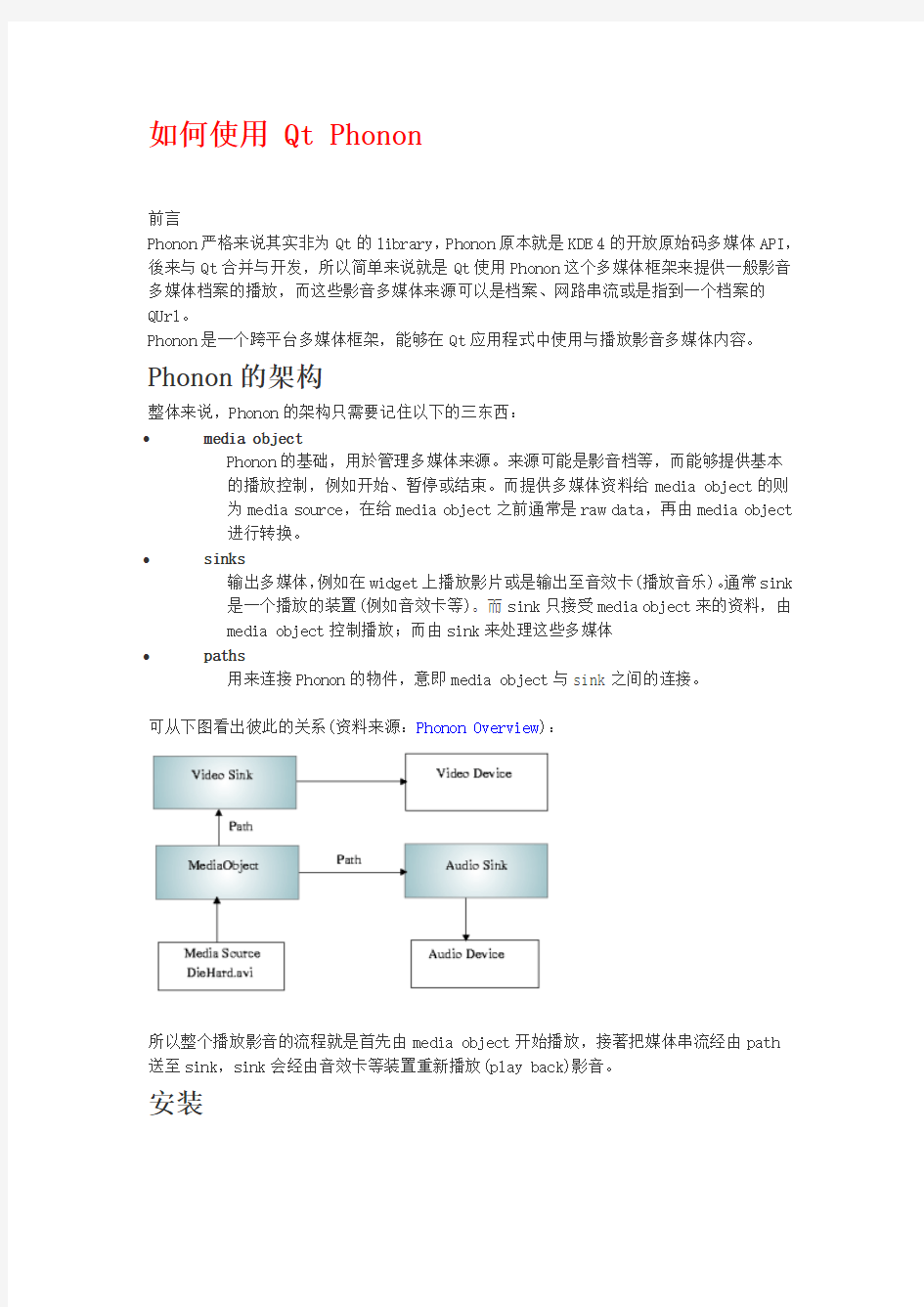 如何使用 Qt Phonon