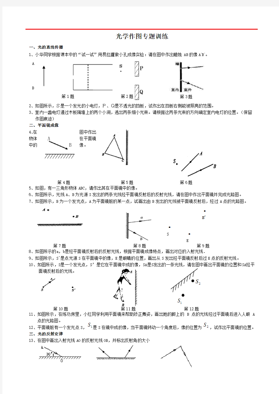 光学作图题