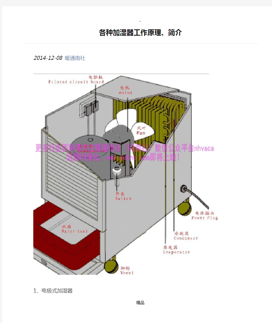 各种加湿器工作原理、简介