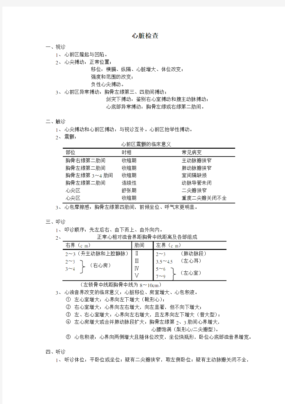 心脏的体格检查