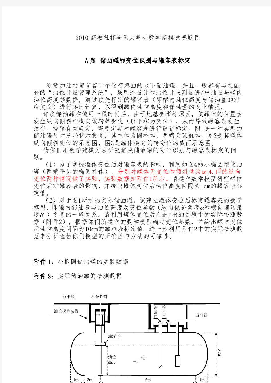 全国数学建模大赛题目