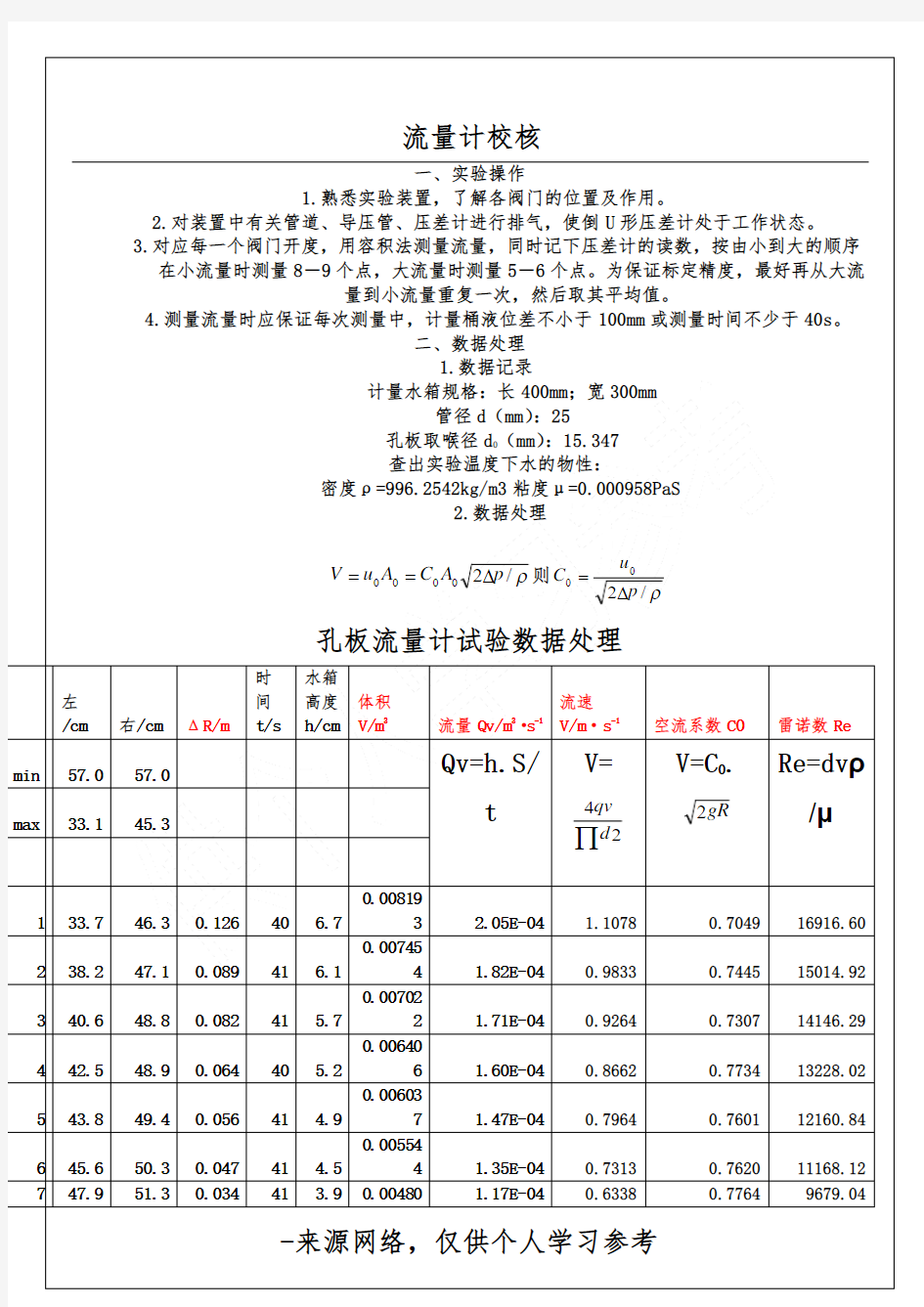 流量计校核