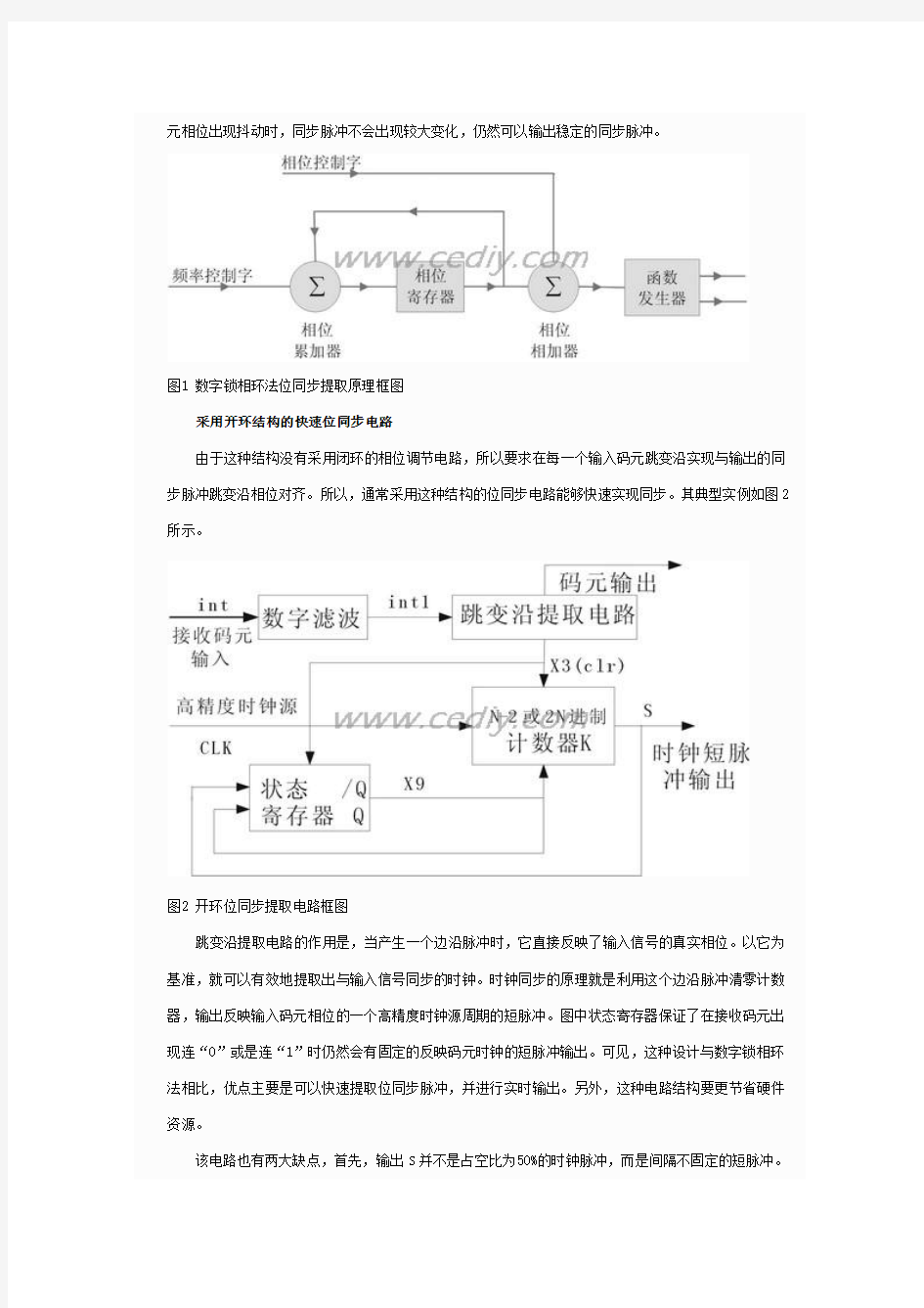 一种快速位同步时钟提取方案及实现